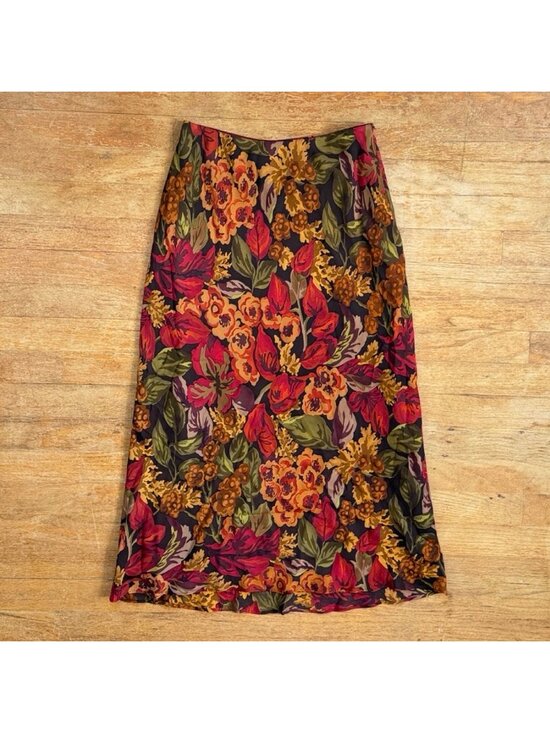 Jones New York Dresses & Skirts - Vintage Floral Silk Midi Dress Size Small 6 26" Waist 90s Crepe Cottagecore Flow